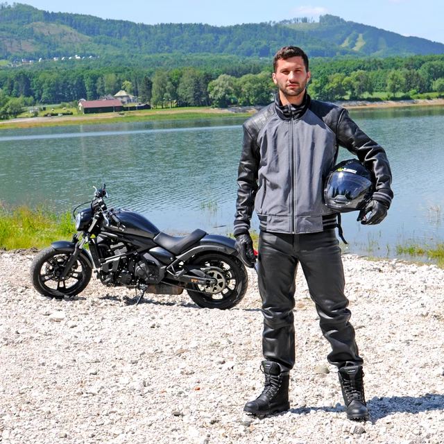 Motoros bőrnadrág W-TEC Roster NF-1250 - fekete