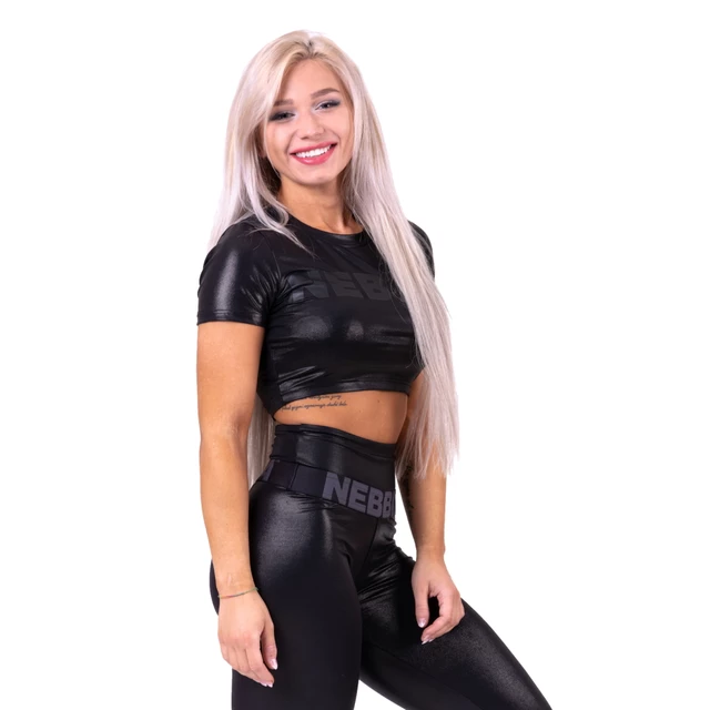 Női crop top Nebbia "Sandra D" 657 - fekete