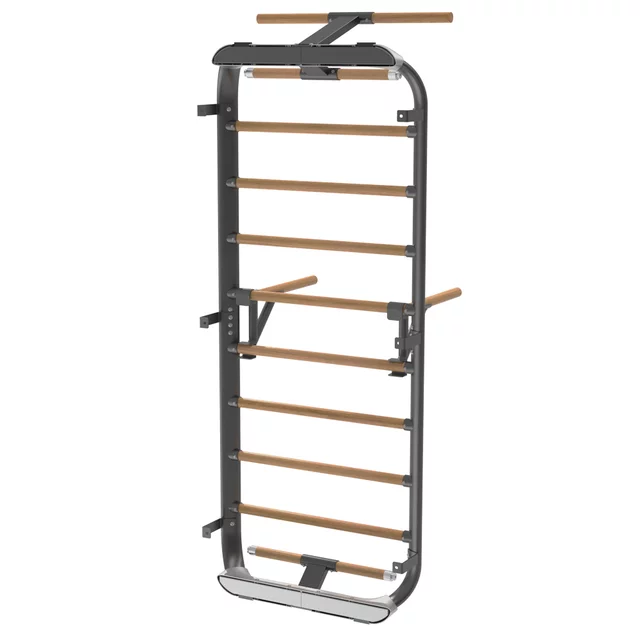 Bordásfal inSPORTline Wootkit 220×86 cm, 8 kör alakú lépcsőfok, falhoz rögzítés, könnyű karbantartás, egyszerű és gyors összeszerelés - szürke