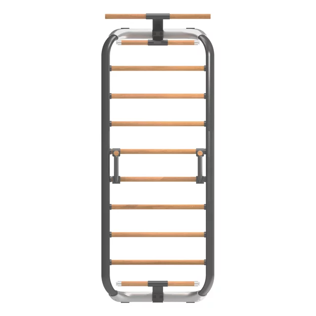 Bordásfal inSPORTline Wootkit 220×86 cm, 8 kör alakú lépcsőfok, falhoz rögzítés, könnyű karbantartás, egyszerű és gyors összeszerelés - szürke