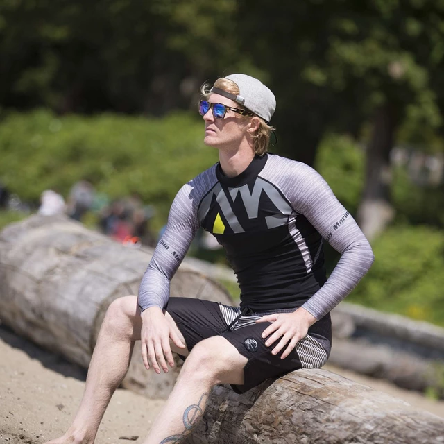 Férfi hosszú ujjú póló vízi sportokhoz Aqua Marina Division - szürke