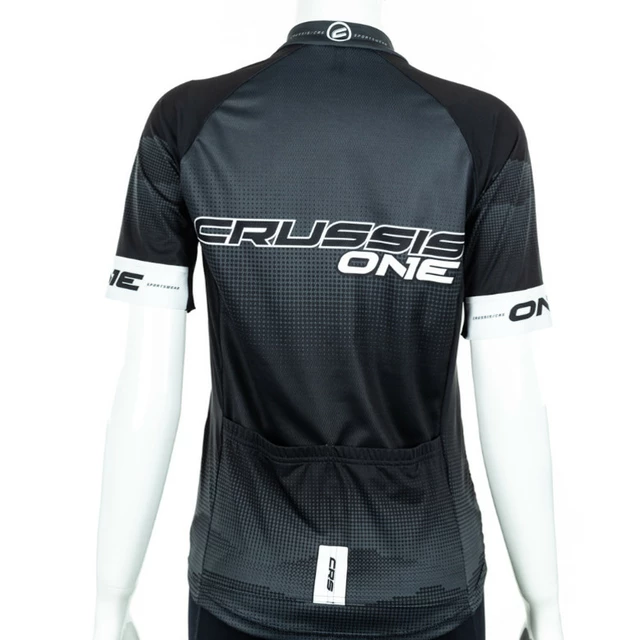 Női rövid ujjú biciklis felső Crussis ONE - fekete/fehér