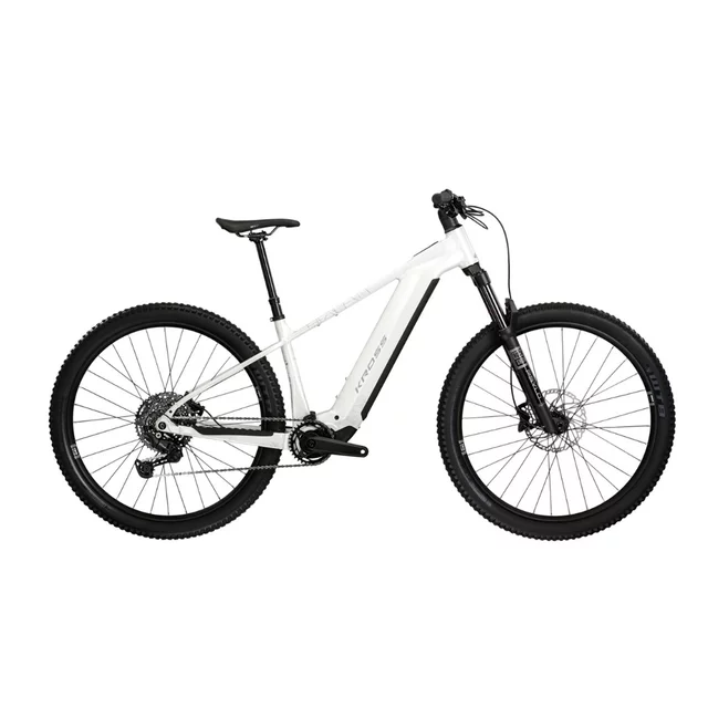 Elektromos hegyi kerékpár Kross Dust Boost 1.0 29" - 2026, Avinox M2 motor, 24,8 kg, akár 180 km-es hatótávolság, DJI Avinox RS800 akkumulátor - fehér/ezüst/fényes