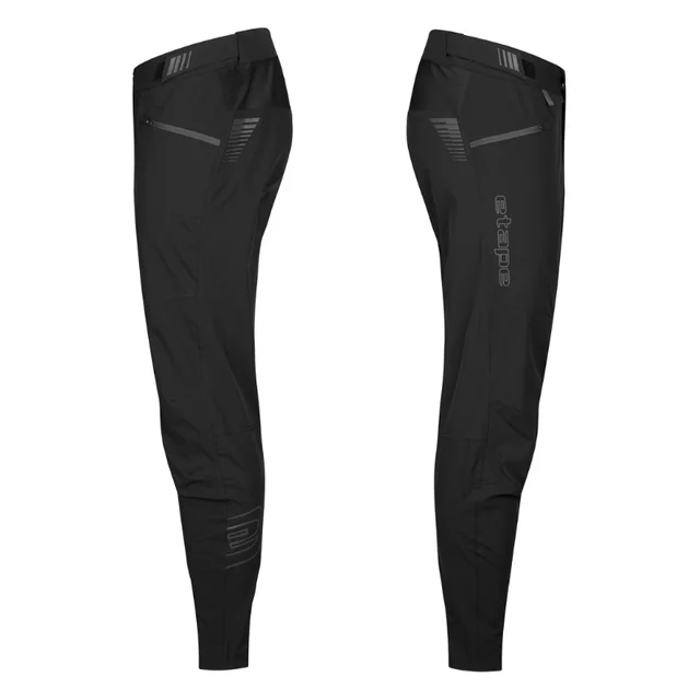 Laza férfi kerékpáros nadrág Etape Enduro, rugalmas X6 anyag, kiváló légáteresztés, kopásálló, szellőzőnyílások, fényvisszaverő biztonsági elemek - fekete