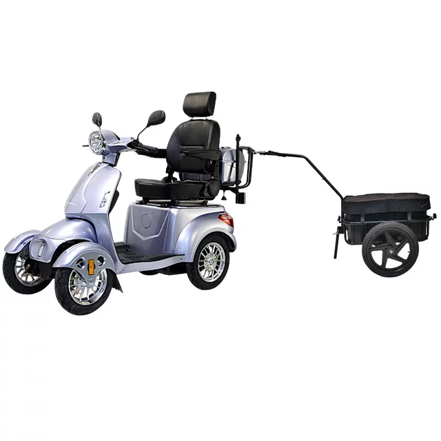 Elektromos négykerekű kocsi inSPORTline Antun vontatókerettel és utánfutóval, 50 km hatótávolság, dobfék, ólomsavas akkumulátor, 3 sebességmód - piros - ezüst