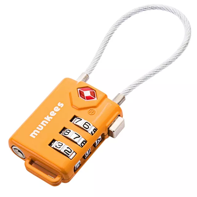 Kábelzár Munkees TSA Lock Cable, alumínium, TSA tanúsítvány