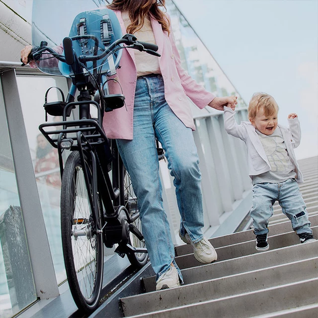 Első gyerek kerékpárülés szorító adapterrel Urban Iki - Koge barna/Kurumi barna