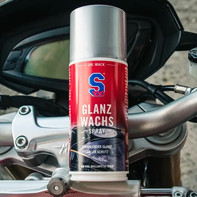 Motoros viasz spray S100  Glanz‑Wachs spray 250 ml, víz nélkül tisztít, taszítja a vizet, hosszú védelmet nyújt, jól tapad a felülethez