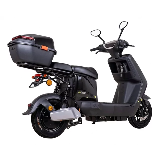 Elektromos robogó W-TEC Raike II 10", fényvisszaverő elemek, LED-világítás, LED kijelző, 65 km hatótávolság, 25 km/h-s végsebesség - fekete-ezüst