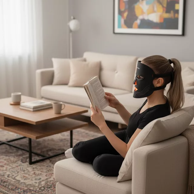 Infravörös LED maszk inSPORTline Radora, állítható pánt, 6 világítási mód, 4 intenzitási szint