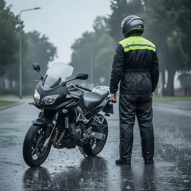 Motoros esőnadrág W-TEC Nowet, belső vízálló kivitel, megerősített anyag az ülés területén, rugalmas a derékrészen, húzózsinór derékrészen - fekete