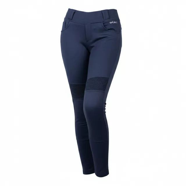 Női motoros leggings W-TEC Lukrecia Base Blue, elasztikus, testhezálló szabás, sztreccs panelek, magas derékrész - kék