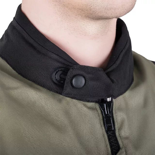 Túra motoros kabát W-TEC Karmal, levehető CE protektorok, Maxdura® 600-D szövet, vízálló klímamembrán, léghűtéses rendszer - fekete-olivazöld