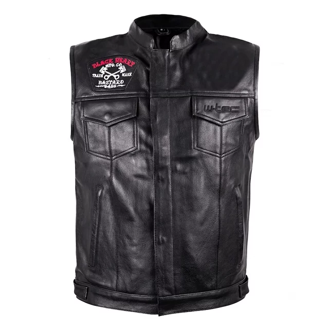 Motoros mellény W-TEC Black Heart Rumbler II, stílusos elemek, rugalmas anyag, oldalsó pántok patentokkal - fekete