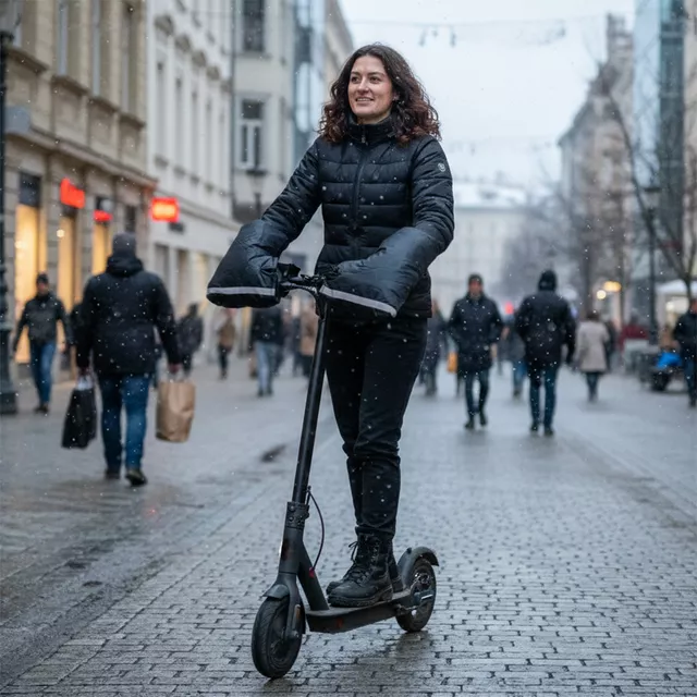 Kormánykesztyű inSPORTline Glovara, puha és meleg belső gyapjú, zsinórral zárható, fényvisszaverő elemek