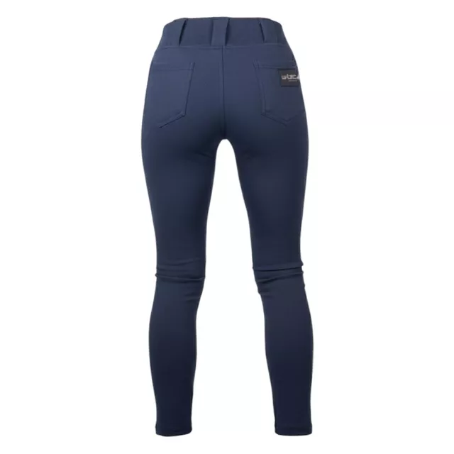 Női motoros leggings W-TEC Lukrecia Base Blue, elasztikus, testhezálló szabás, sztreccs panelek, magas derékrész - kék