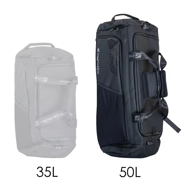 Sporttáska 2 az 1-ben inSPORTline Cavesso 50, laptoprekesz, cipőrekesz szellőzéssel, kódzár, 50L,  zseb a nedves ruhák  számára