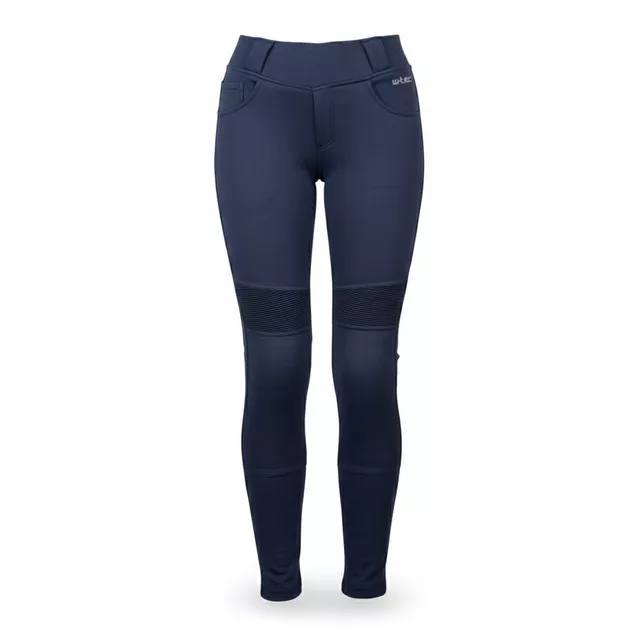 Női motoros leggings W-TEC Lukrecia Base Blue, elasztikus, testhezálló szabás, sztreccs panelek, magas derékrész - kék