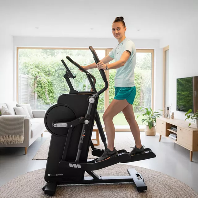 Ellipszis tréner inSPORTline ZenStride 1200, állítható lépéshossz, vezeték nélküli telefontöltés, bluetooth-kapcsolat, 10,1" TFT érintőképernyő