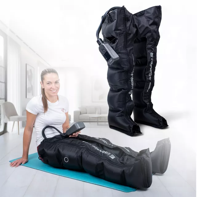 Kompressziós masszázsnadrág inSPORTline Compflex, vezeték nélküli használat, intuitív vezérlőgomb, beépített újratölthető akkumulátor