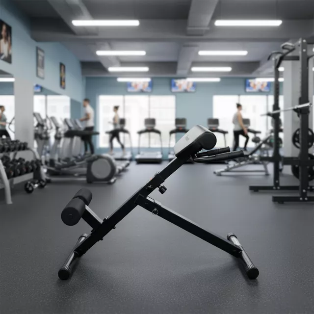 Hiperextenziós pad inSPORTline ON-X RC 20, összehajtható, acélszerkezet, tartós kivitel, puha háttámla, kényelmes habszivacs görgők