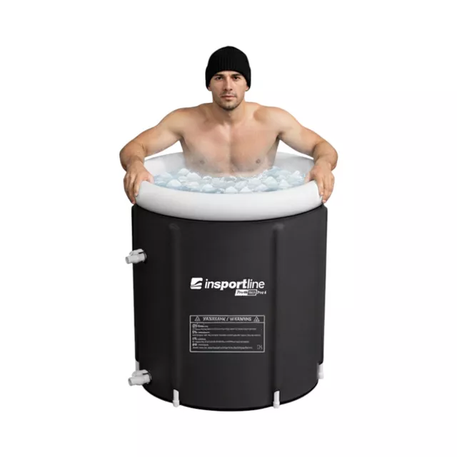 Hordozható merülődézsa inSPORTline FrostZen Pro II, tartós dupla héj, felfújható perem, hőmérő, összecsukható