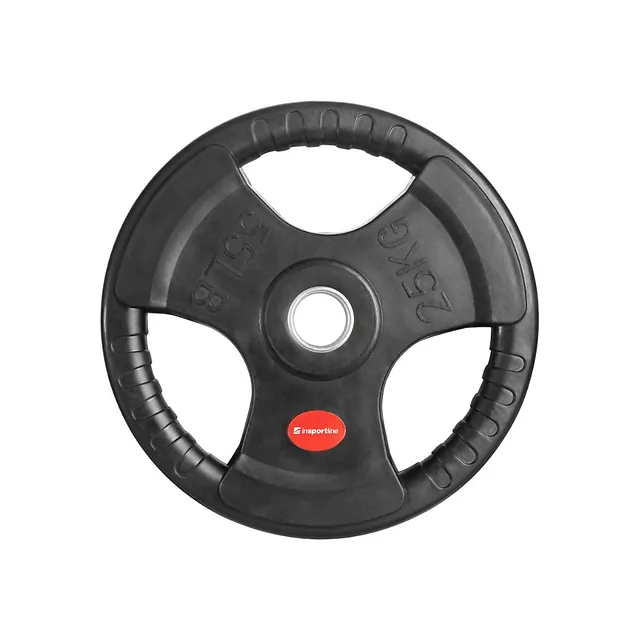 Gumírozott olimpiai súlytárcsa inSPORTline Graton OL 25 kg 50 mm, fokozott kopásállóság, ergonomikus forma, magas tartósság