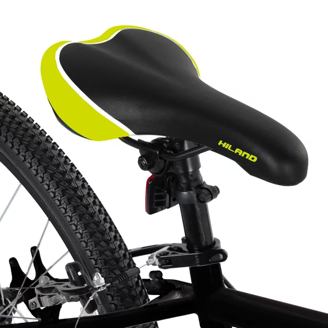 Junior hegyikerékpár Hiland Climber 24", 125-150 cm, sportnyereg, széles MTB-kormány, Shimano hátsó váltó, V-fékek, kettős falú alumínium felnik - fekete