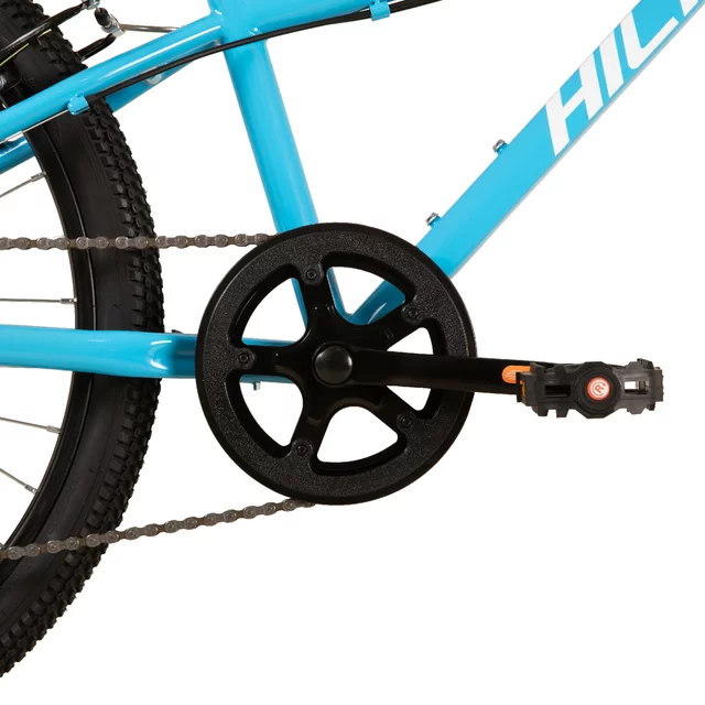 Junior hegyikerékpár Hiland Climber 24", 125-150 cm, sportnyereg, széles MTB-kormány, Shimano hátsó váltó, V-fékek, kettős falú alumínium felnik - fekete
