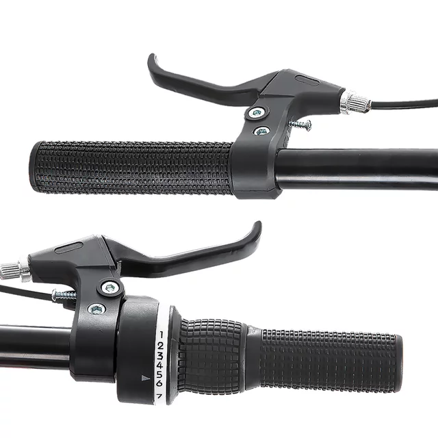 Junior hegyikerékpár Hiland Climber 24", 125-150 cm, sportnyereg, széles MTB-kormány, Shimano hátsó váltó, V-fékek, kettős falú alumínium felnik - fekete