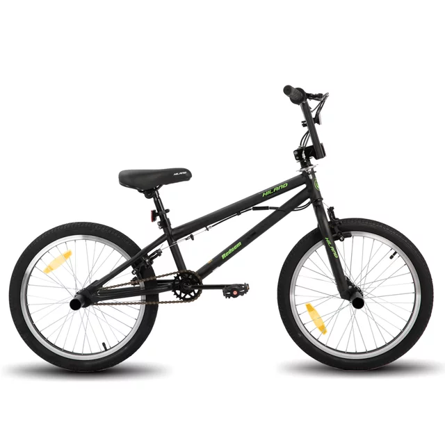 BMX kerékpár Hiland Redeem 20", 12,82 kg, ergonomikus nyereg, Hi-Ten acél alkatrészek,  U-fék rendszer, 20 × 2,125" méretű széles gumiabroncsok - piros - fekete