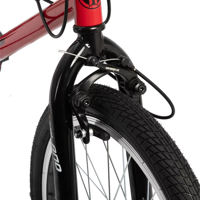 BMX kerékpár Hiland Redeem 20", 12,82 kg, ergonomikus nyereg, Hi-Ten acél alkatrészek,  U-fék rendszer, 20 × 2,125" méretű széles gumiabroncsok - piros