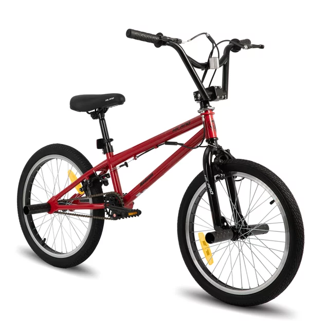 BMX kerékpár Hiland Redeem 20", 12,82 kg, ergonomikus nyereg, Hi-Ten acél alkatrészek,  U-fék rendszer, 20 × 2,125" méretű széles gumiabroncsok - piros