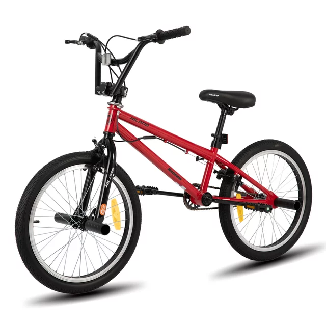 BMX kerékpár Hiland Redeem 20", 12,82 kg, ergonomikus nyereg, Hi-Ten acél alkatrészek,  U-fék rendszer, 20 × 2,125" méretű széles gumiabroncsok - piros