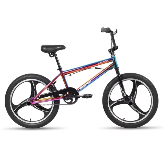 BMX kerékpár Hiland Redeem Iridium 20", 360°-ban forgatható kormány, erős Hi-Ten acél váz, U-fék rendszer, 20 × 2,125" méretű széles gumiabroncsok - irídium