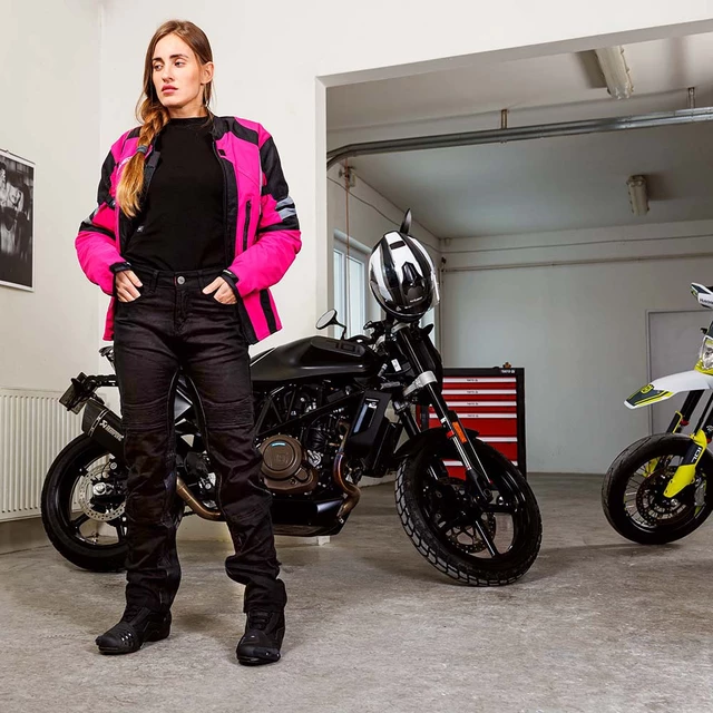 Női softshell motoros kabát W-TEC Alenalla - fekete-rózsaszín