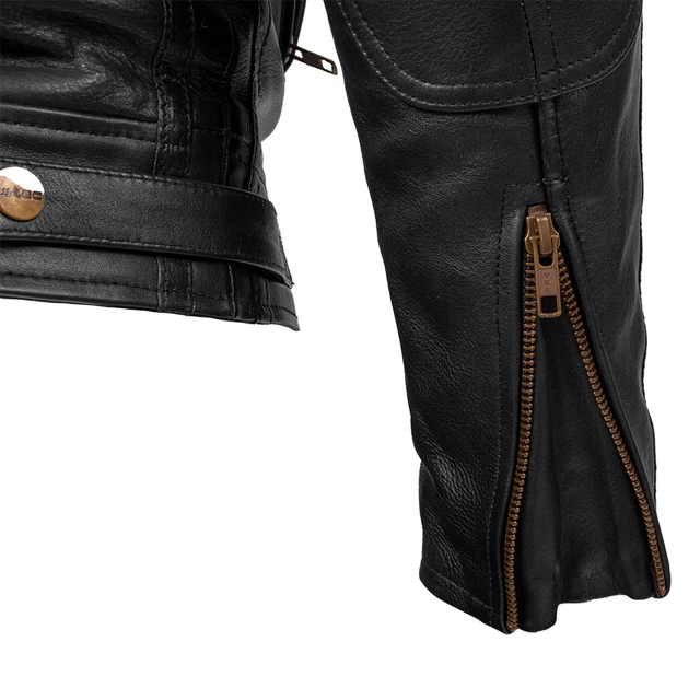 Bőr motoros kabát W-TEC Urban Noir - fekete