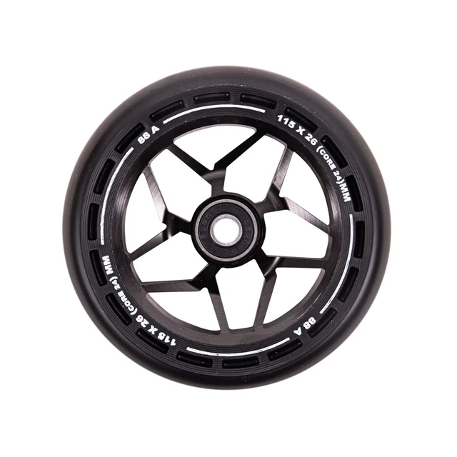 Roller kerék LMT L Wheel 115 mm ABEC 9 csapággyal - fekete-fehér - fekete-fekete