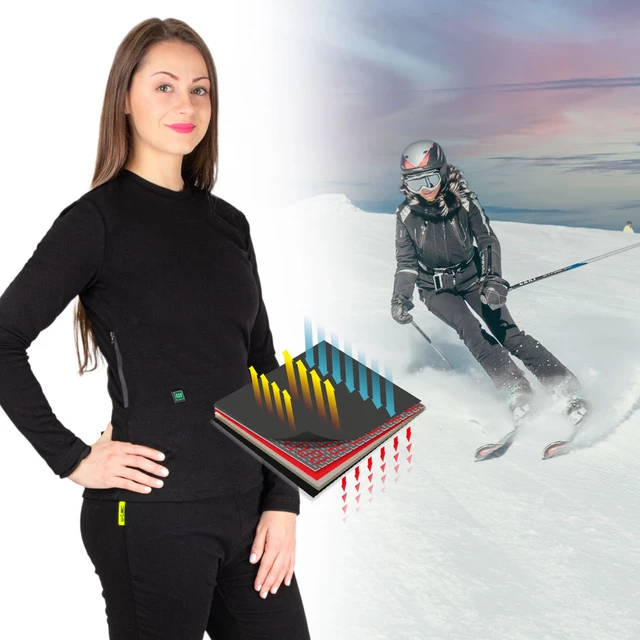 Női fűtött felső W-TEC Insulong Lady - fekete