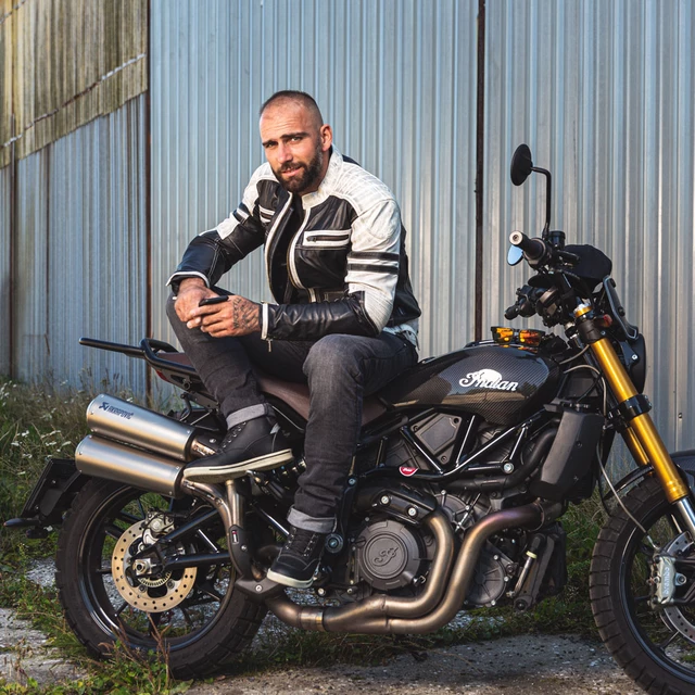 Férfi motoros farmer W-TEC Kancelor - szürke