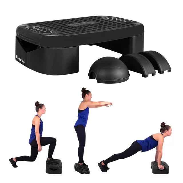 Multifunkciós Aerobic step lépcső  inSPORTline Multifun - fekete