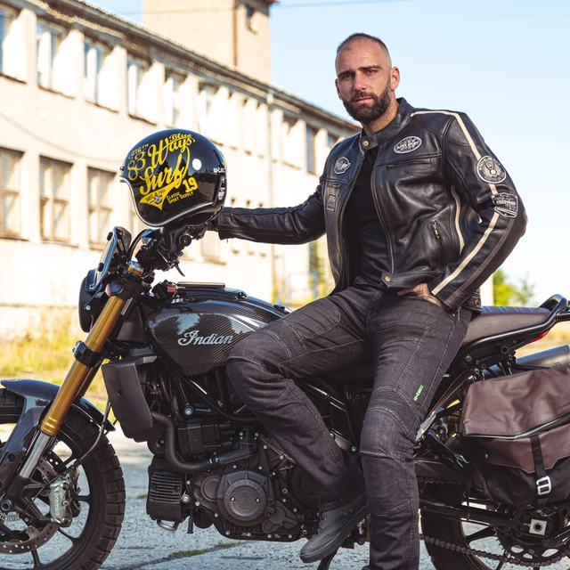 Férfi motoros farmer W-TEC Alfred CE - szürke