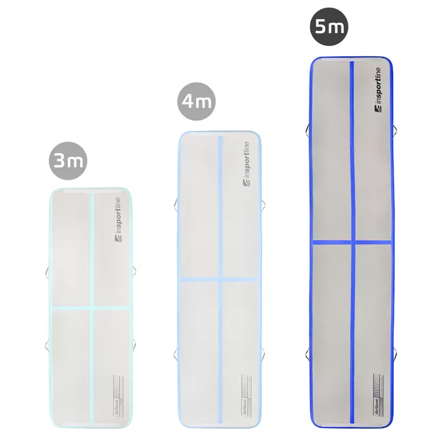 Airtrack inSPORTline Airstunt 500x100x10 cm fehér,850kg teherbírás,DropStitch technológia,javítókészlet és szállítótáska
