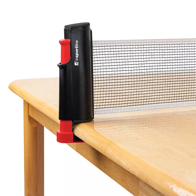 Univerzális pingpong háló inSPORTline Lebrunn, fekete, nejlon, műanyag szerkezet, könnyen meghosszabbítható