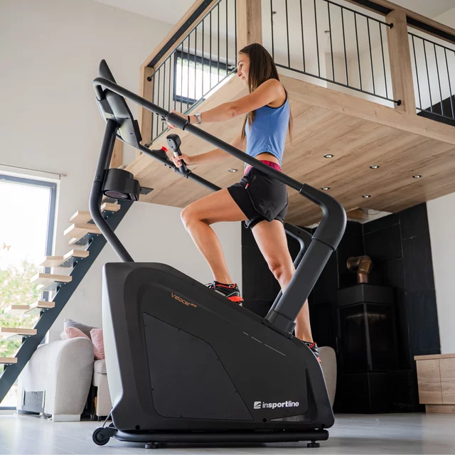 Fitneszlépcső inSPORTline Velocer STP, áttekinthető LED kijelző intuitív vezérléssel, bluetooth-kapcsolat, beépített hangszórók