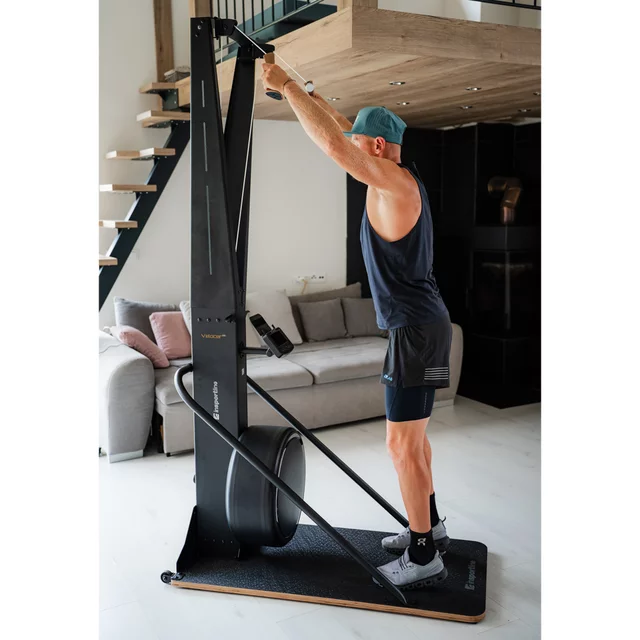 Sífutó-edzőgép inSPORTline Velocer SKI, 16 különböző ellenállási szint, okostelefon-tartó, LCD-kijelző, 150 kg-os teherbírás, 21 edzésprogram