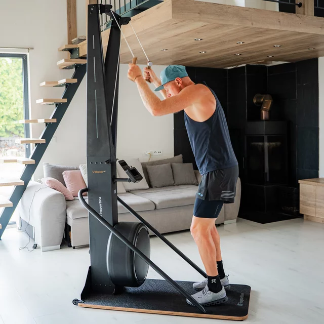 Sífutó-edzőgép inSPORTline Velocer SKI, 16 különböző ellenállási szint, okostelefon-tartó, LCD-kijelző, 150 kg-os teherbírás, 21 edzésprogram