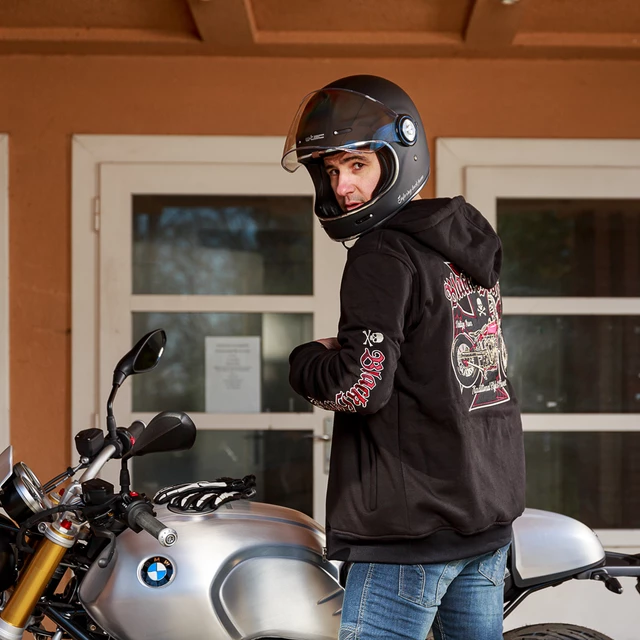 Férfi kapucnis pulcsi W-TEC Black Heart Vintage Iron Hoodie - fekete