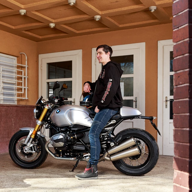 Férfi kapucnis pulcsi W-TEC Black Heart Vintage Iron Hoodie - fekete