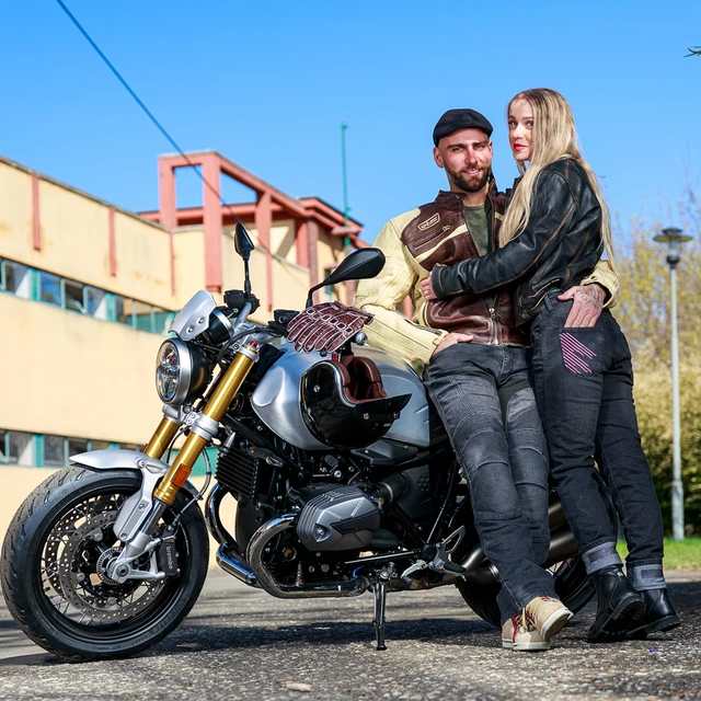 Női motoros farmer W-TEC Leonarda - fekete